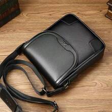 Men's Faux Leather Sling Bag, Fashion Business Casual Crossbody Bag, Vertical Men's Backpack With Large Capacity For Travel, Can Accommodate 9.7-Inch Tablet, Multi-Functional Shoulder Bag, Lightweight Messenger Bag, Multi-Pocket Travel Bag, Convenient Storage Pouch - Multicolor - View 8