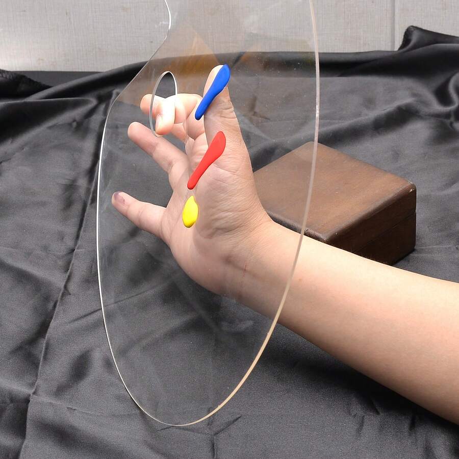 12x16in/8x12in Acrylic Paint Palette Clear Art Palette Easy Clean Transparent Non-Stick Oil Paint Palette With Protective Kraft For DIY Craft Art Painting Plate - 8x12in Transparent Palette - View 1