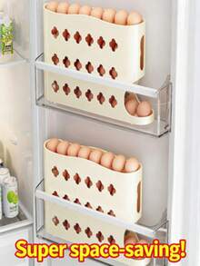 Practical Automatic Rolling Egg Holder Made Of Durable Plastic. Easy To Use, Keeps Eggs And Tidy, Great For Home, Baking, And Daily Kitchen Use. - View 4