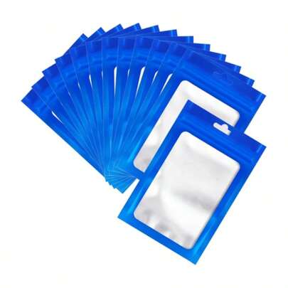 50pcs Reusable Commercial Small Packaging Bags, Sealable Bags With Hanging Holes For Candy, Jewelry, Party Favors