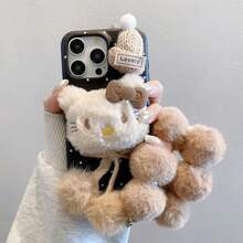 新奇案例 新奇創意蘋果手機殼 防摔保護套 紫色怪獸適用卡包掛繩 毛球手鍊波點 短掛繩豹紋保護套 - 彩色 - 查看 145