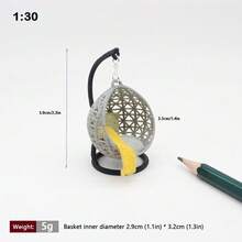 白色娃娃屋吊篮椅场景模型 1:12/1:20/1:25/1:30 娃娃屋配件 沙盘家具 摄影道具 - 彩色 - 查看 11