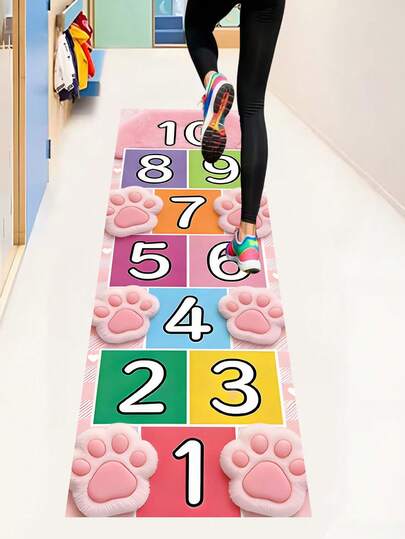 Family Score Game, Available In Multiple Sizes, Cute Pink Cat Paw & Number Pattern, Polyester Easy To Clean Indoor/Outdoor Home Classroom Play Prop