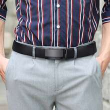 WilliamPOLO Men's Business Leather Belt, Adjustable Faux Leather Strap, Gift For Boyfriend/Father - Multicolor - View 9