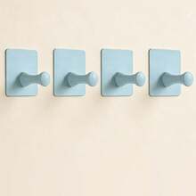 4pcs Self-Adhesive Bathroom Hooks - No-Drill Wall-Mounted Towel & Bathrobe Hooks, Space-Saving Multi-Functional Adhesive Hooks For Bedroom, Kitchen, Bathroom - Ideal Clothing, Hat Storage Bathroom Accessories - Multicolor - View 16