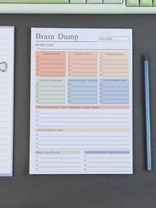 1PC Brain Dump & To-Do Notebook, 50-Page Focus Planner, A5-Size Daily Task Manager, Suitable For Self-Planners, Project Managers, And Personal Organizers, Minimalist Notebook, Premium Finish, High-Quality Paper, Planning Tool, Brain Dump Journal - A - 查看 4
