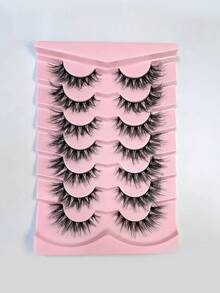 7 pares de pestañas postizas 5D esponjosas, efecto natural DD rizado, natural, realista, desordenado, de fibra larga para ojos de gato, pestañas de mink falsas, pestañas esponjosas de dibujos animados, herramientas de maquillaje - Ver 6