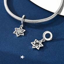 1个闪亮镀银六角星串珠吊坠，适合制作手链、项链等DIY饰品，个性化珠宝制作，派对珠宝礼品 - Hexagram KTC2005 - 查看 2