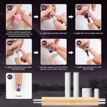 5pcs Cat Eye Suction Cat Eye Nail Art Set + Salon Nail Cat Eye Effects Manicure Tools - Multicolor - View 5