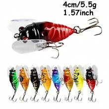 1个逼真蝉形钓鱼饵 - 4厘米/5.5克，3D全息眼睛，仿生蝉形，逼真的游泳动作，耐用结构，适用于包括鲈鱼、白斑狗鱼等在内的各种鱼类。 - 彩色 - 查看 1