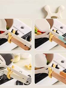 1个鹿耳烤盘架 - 耐热硅胶厨房用具收纳架，带防滑手柄，经久耐用且易于清洁，适用于大/小锅具。 - 彩色 - 查看 7