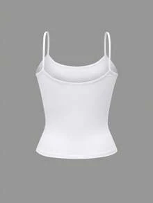 Vaiaye 女士时尚内衣风上衣，春夏条纹印花圆领修身休闲度假性感吊带背心，适合海滩度假和日常休闲穿着，白色 - 白色 - 查看 4