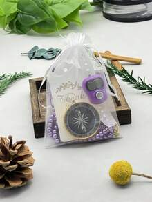 1 Set de Cuentas de Oración Musulmana, Empaquetado en Bolsa de Regalo, Contador de Mano, Regalo 5 en 1 - Brújula 1 - Ver 13