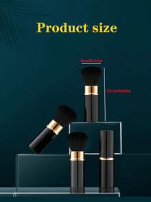 1pc Retractable Travel Makeup Brush, Multi-Functional Blush Powder Brush Cosmetic Tool - Multicolor - View 2