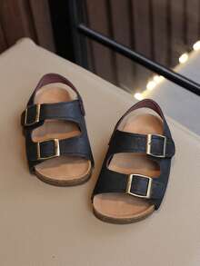 童鞋、夏季女童凉鞋、男童罗马鞋、儿童沙滩鞋、婴儿鞋 - 黑色 - 查看 4