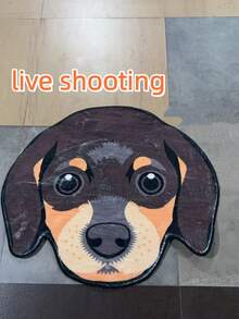 1 pieza Alfombra de área con forma de cabeza de perro Beagle de orejas grandes, alfombra linda para otoño/invierno, alfombra decorativa para dormitorio, alfombra pequeña, alfombra, decoración del hogar, alfombra para sala de estar, alfombra para dormitorio, decoración del hogar para sala de estar, alfombra para exteriores, alfombra lavable - Multicolor - Ver 5