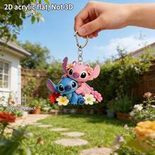 1个2D亚克力天使骑马图案扁平钥匙扣 - 适合女性，可挂在车钥匙、钱包、背包上 - 情人节、复活节、生日礼物配饰，钥匙扣配件 - 彩色 - 查看 5