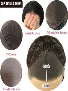 Tóc giả ren phía trước 13x4, tóc thẳng mượt tổng hợp, đường chân tóc tự nhiên, phù hợp cho cosplay và sử dụng hàng ngày, màu xanh đậm. - Nhiều màu - Xem 10