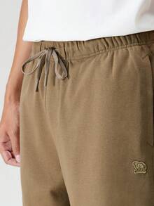 CAMEL CROWN Men's Casual Summer Cotton Loose-Fitting Sports Knitted Capri Pants - Khaki - View 5