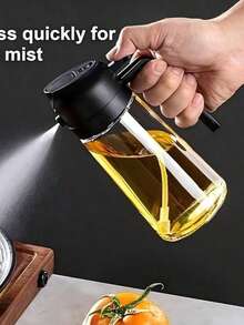 470ml Kitchen Oil Sprayer Bottle, 2-In-1 Oil Sprayer And Dispenser, Suitable For Cooking, Kitchen, Grilling, Salad, Baking - Multicolor - View 1