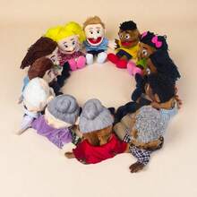 1个趣味卡通全身手偶毛绒玩具，互动家庭游戏，幼儿园讲故事道具，儿童生日/儿童节/母亲节/复活节礼物 - 彩色 - 查看 6