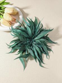 1件波西米亚复古仿水晶羽毛胸针，夸张个性化优雅多功能羽毛胸针/发夹，适合女性日常、宴会、派对及任何场合佩戴。 - 綠色 - 查看 4