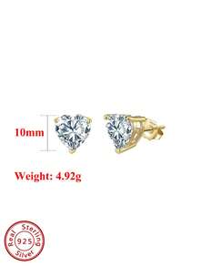 ORSA JEWELS 一对 100% 925 纯银 14K 金 0.5克拉/1克拉/2克拉/3克拉/4克拉 8A级心形立方氧化锆耳钉，浪漫珠宝礼物，男女皆宜，适合婚礼、派对、情人节、周年纪念日等场合，低过敏性，不褪色 - Heart Cut - 查看 12