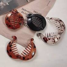 3pcs Small Acrylic Curved Hair Clips, Suitable For Women With Thin Hair, Sturdy And Non-Slip - Multicolor - View 5