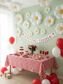 22个白色雏菊气球套装，向日葵造型铝箔气球，适合花园主题派对、生日派对、教室装饰，可爱雏菊气球装饰，秋季花朵气球 - 雛菊套裝 - 查看 8