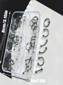 2Box 3D Halloween Mixed Punk Metal Rivet Nail Art Charms 9/10/11mm Silvery&Gun Black Cone Spike Studs DIY Manicure Rivet*-6Grids 30pcs/Boxed - Multicolor - View 4