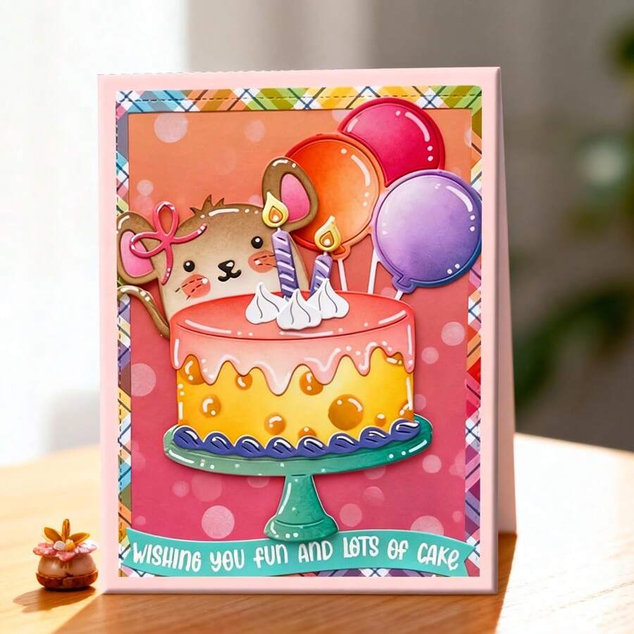 创意笑脸气球模具，DIY剪贴簿相册和压花模板，贺卡制作工具，卡片纸切割工艺品，礼品卡制作模板模切。 - 銀色 - 查看 1