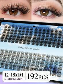 Waloshow DIY Eyelash Extension Kit, Lash Cluster Length 10-18mm, Includes Lash Glue, Sealant, Remover And Application Tools, Convenient For Home Use - White - View 1