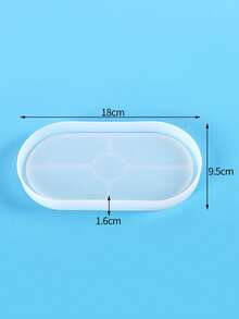 1pc/3pcs/6pcs Oval Crystal Epoxy Resin Coaster Mold, DIY Jewelry Earring Storage Tray Dish, Desktop Organizer Silicone Mold - Epoxy Resin Coaster Molds - View 2