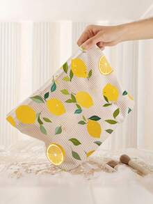 Bolsa de maquillaje con estampado de limón, bolsa de almacenamiento de artículos de tocador para viajes, adecuada para entusiastas de la belleza, hermanas, estudiantes, adultos, amigos, patrón aleatorio - Multicolor - Ver 4