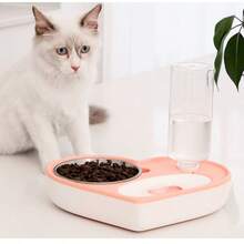 Heart-Shaped Moisture-Proof Dual-Use Pet Bowl, Suitable For Small/Medium Dogs And Cats, Automatic Water Dispenser And Food Bowl - 500ml - View 9
