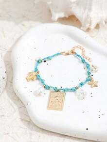 1pc Personalized Letter, Heart, Charm Bracelet Women Valentines DS3M - 黃金2 - 查看 7
