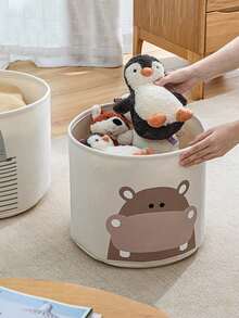 1个大容量毛毡玩具收纳篮，可折叠洗衣篮 - 彩色 - 查看 6
