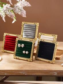 1个复古金色花卉拱形首饰展示架，树脂材质，多种尺寸可选，适用于项链、手链、耳环的展示和收纳，亦可作为房间装饰。 - 金色 - 查看 10