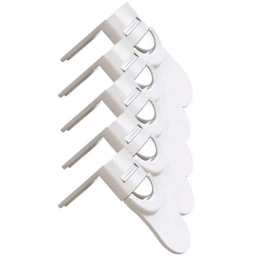 Baby Drawer Lock, Anti-Pinch Hand Cabinet Drawer Locks, White Plastic Buckle For Child Protection 0UGS - 5pcs - View 1