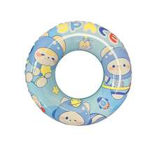1pc Cartoon Astronaut Dog & Cat Shaped Kids Swim Ring, 3-9 Years Old, Blue, Summer Party Pool Beach Photo Prop Swim Accessory - Baby Blue - View 4