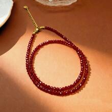 2 piezas Elegante conjunto de collar y pulsera de piedra de granada, corte natural y piedra preciosa pulida a mano - Multicolor - Ver 5