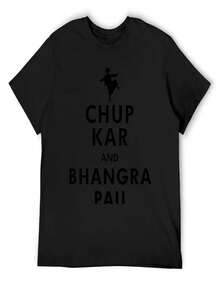 Chup Kar And Dance Bhangra Pau Funny  Punjabi T-Shirt Anime Stuff Graphic Tee Shirt Luxury Man T Shirts For Men - màu đen - Xem 1