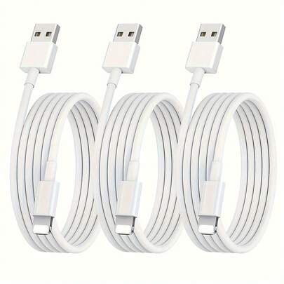 USB Charging Cable Compatible With Iphone, 3 Packs, 3.3ft, 8-Pin To USB Cable, Fast Charging Cord, Compatible With 13 Pro Max/12 Mini/11/XR/Xs/X/8/7/6, Pro/Air/Mini