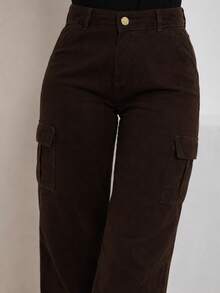 Women's Wide Leg Jeans, Colors, 100% Premium Fabric, Summer Fashion  2025, Modern Design - Rust Brown - View 8