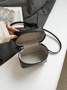 2026新款迷你盒子包，时尚手提包，单肩包，斜挎包，水桶包 - 黑色 - 查看 4