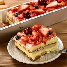 3pcs Set [1 Mold + 2 Cake Spatulas] Rectangular Tiramisu Cake Tray Mold And Accessories Set, Lightweight Dessert Tools With Stable Base - Essential For Tiramisu, Cheesecake And Mousse Cake, Perfect For Bakers And Home Baking Enthusiasts, Please Note The Marked Dimensions - Multicolor - View 2