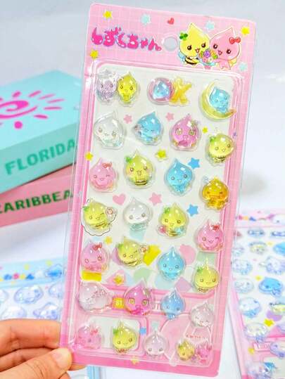 3D Cartoon Bubble Stickers, Abstract Style, Suitable For Helmet Decoration, DIY Crafts, Car Decoration, Party Decoration, Planner Decoration, Laptop, Luggage, Guitar, Water Bottle, Phone Case And Fashion Decoration. (Random Color Of Packaging Base)