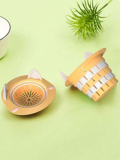 Hopfällbar anti-igensättningsavlopp i plast, söt tecknad design, sil för diskbänk, matresterfilter för hushållsvask