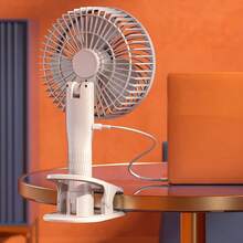 Ventilador de Mano Plegable Multifuncional con Clip para Mesa, Silencioso, Potente, Recargable y Portátil, Ideal para Hogar, Oficina, Dormitorio, Playa y Exterior - Soporte de Mano - Ver 6
