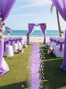 2000片浅紫色人造丝玫瑰花瓣，适用于婚礼、求婚、生日、周年纪念、家居装饰、房间装饰、派对礼品、新娘礼物、毕业典礼、单身派对等浪漫装饰场合。 - 淺紫色 - 查看 5